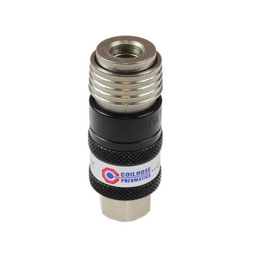 Coilhose Pneumatics 5 - in - 1 Safety Exhaust Coupler 1/4" Body, 1/4" FPT - Custom Dealer Solutions - 150USE - DPB