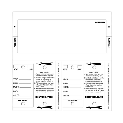 Continu - Tags {EZ384} - Custom Dealer Solutions - EZ384 - WHITE