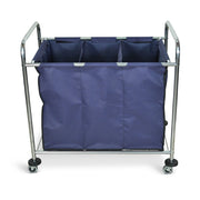 Industrial Divided Canvas Bag Laundry Cart (3 Sections) - Custom Dealer Solutions - HL15