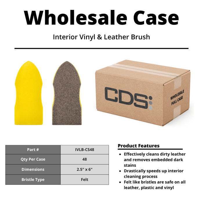 Interior Vinyl & Leather Brush [Case of 48] - Custom Dealer Solutions - IVLB - CS48