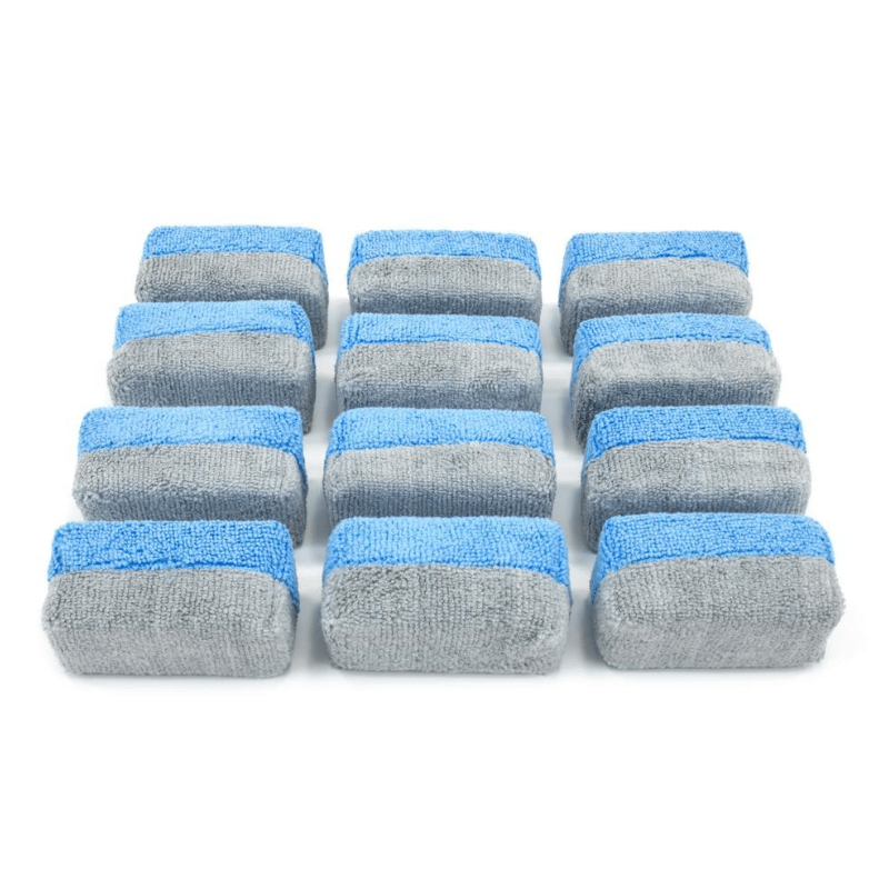 Mini Microfiber Coating Applicator Sponge w/ Plastic Barrier - 12 Pack - Custom Dealer Solutions - SX001GYB321 - 12