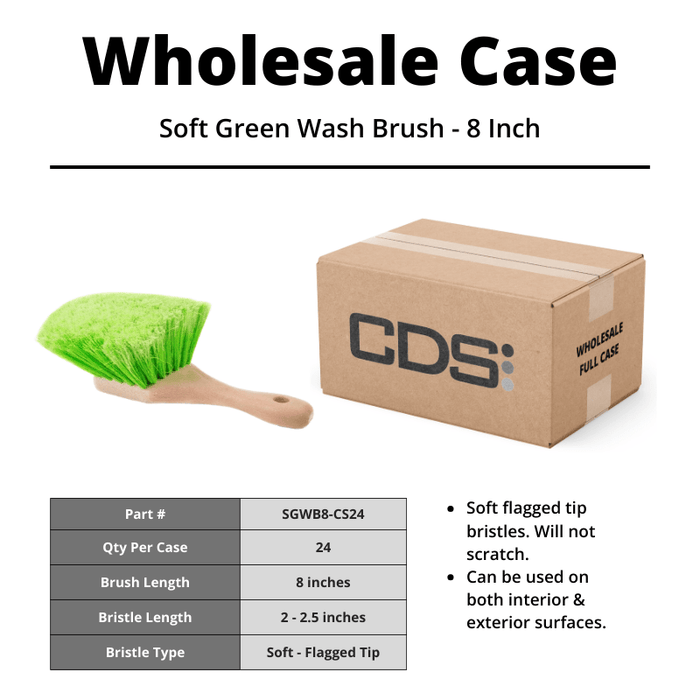 Soft Green Wash Brush - 8 Inch [Case of 24] - Custom Dealer Solutions - SGWB8 - CS24