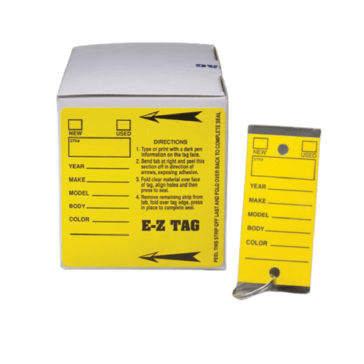 Square Corner Self - Laminating Key Tags - Custom Dealer Solutions - EZ403 - YELLOW