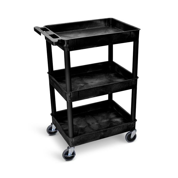 Tub Cart - 3 Shelves (Black) - Custom Dealer Solutions - STC111 - B