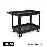 Two - Shelf Heavy - Duty Utility Cart - Black - Custom Dealer Solutions - XLC11 - B