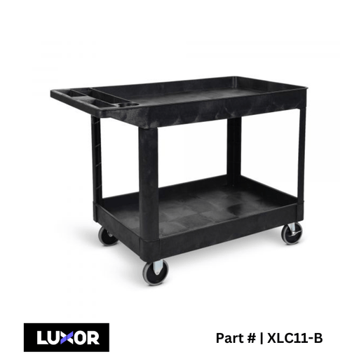 Two - Shelf Heavy - Duty Utility Cart - Black - Custom Dealer Solutions - XLC11 - B