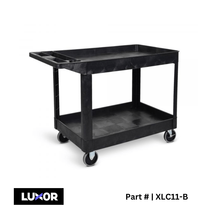 Two - Shelf Heavy - Duty Utility Cart - Black - Custom Dealer Solutions - XLC11 - B