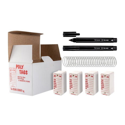 White Poly Hanging Tags - Custom Dealer Solutions - 250W